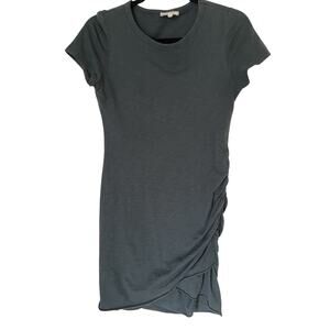 Wasabi + Mint Side Ruched Tulip Hem Dress Womens Small Cap Sleeve Green